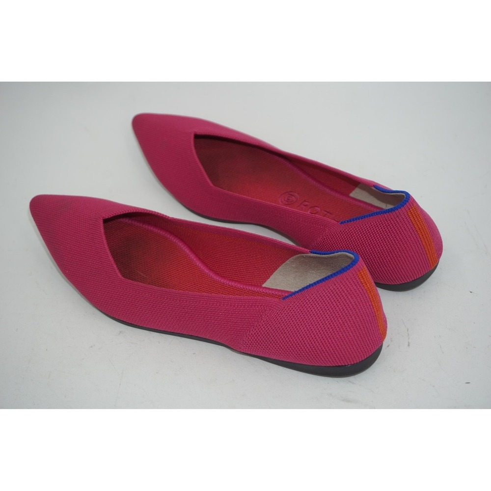 Rothy's The Point Ballet Flats Hot Pink Knit Washable Women's Size 10 - Picture 2 of 7